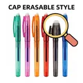 Set di sei penne gel cancellabili colorate con cappuccio dotato di gomma frizione - Stile con Cappuccio Cancellabile (1306) / Confezione da 6 Pezzi / Set Multicolore
