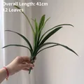 Realistic artificial orchid leaves detail view 41cm total length with 12 green leaves - Small Cymbidium Leaf / 12 Leaves (41cm)