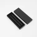 Premium black textured double pen gift box with lid and soft foam insert slots - Double Slot (175x60x22mm) / Black (No Window)
