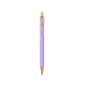 Elegant purple glitter metal retractable ballpoint pen with rose gold accents - 1.0mm Black Ink / Painted Purple
