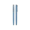 Elegant light blue matte metal signature gel pen featuring a polished silver clip - Silver Clip Style (2208) / 0.5mm / Blue