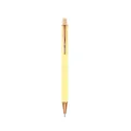 Elegant pale yellow glitter metal ballpoint pen with rose gold accents for office use - 1.0mm Black Ink / Painted Yellow