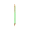 Elegant mint green metal ballpoint pen with rose gold accents and a glittery finish - 1.0mm Black Ink / Painted Green