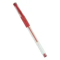 Professional red gel pen with transparent barrel and ergonomic grip for office use - 0.5mm / Red