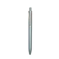Sleek grey business click gel pen featuring a distinctive gold V-shaped wire clip - Blue Barrel Black Ink