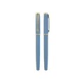 Elegant blue metal gel pen with gold accents for professional business and luxury office use. - Gold Clip Style (2208) / 0.5mm / Blue