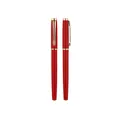 High-end luxury red metal signature pen featuring elegant gold clips and trim - Gold Clip Style (2208) / 0.5mm / Red