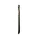 Sleek dark grey retractable gel pen featuring an elegant golden V-shaped clip design - Gray Barrel Black Ink
