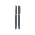 Luxurious matte grey metal gel pen with elegant gold accents for business use. - Gold Clip Style (2208) / 0.5mm / Gray