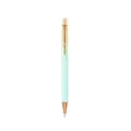 Elegant mint green gradient metal retractable ballpoint pen with glitter finish. - 1.0mm Black Ink / Light Blue-Green Gradient