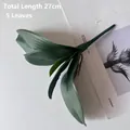 Artificial 27cm green orchid leaf bunch with 5 textured leaves for DIY floral decor - Phalaenopsis Leaf / 5 Leaves (27cm)