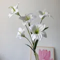 Elegante 3D-geprinte kunstmatige 5-koppige lelies in wit voor de woondecoratie - Wit