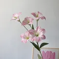 Kunstmatige roze lelie tak met 5 koppen, 3D geprint voor woningdecoratie - Lichtroze