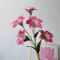 Levensechte 3D geprinte roze lelie tak met 5 bloemhoofden voor decoratie - Roze