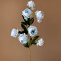 Elegante hellblaue künstliche Pfingstrosen Seidenblumen mit 7 Blütenköpfen für Deko - Hellblau