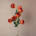Elegante künstliche Pfingstrose mit 7 Köpfen in gebranntem Orange für Deko - Gebranntes Orange