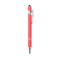 Elegante bolígrafo y puntero 2 en 1 rosa coral con clip y detalles de metal plateado - 1.0mm / Rosa fuerte
