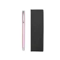 Professional pink metallic gel pen featuring a premium black textured gift box set - Gift Box Set (1902-Silver Clip) / Purple