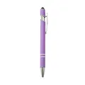 Elegante bolígrafo 2 en 1 de metal púrpura con puntero para pantallas táctiles clic - 1.0mm / Violeta