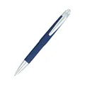 Sleek blue and silver retractable ballpoint pen for business gift office use - Dark Blue