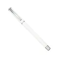 Elegant white metal business gel pen with polished silver accents for office and gifts - Silver Hook / White