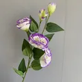 Close-up view of elegant artificial purple and white lisianthus flowers for wedding decor - 5-Head Lisianthus