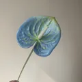 Detailed close-up of a French Monet style blue artificial Anthurium flower for wedding - Anthurium