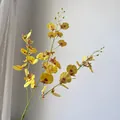 Realistic artificial yellow dancing lady orchid branch for high-end home decoration. - Yellow