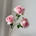 Detailed macro view of artificial light pink roses in elegant French Monet garden style - 3-Head Sweetheart Rose