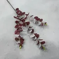 Macro view of 3D printed artificial eucalyptus leaves with maroon and grey tones. - Eucalyptus 06