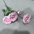 Realistic 5-head artificial pink rose stem for elegant wedding and home decoration - 5-head Pack / Pink