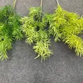 Close-up of artificial green forest-style leaves in three varying shades of green. - Needle Slender Leaf / 100cm / Green Plant 15 (Three-Color Set)