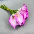 Künstlicher rosa-weißer EVA Calla-Lilie Strauß für Hochzeit und Heimtischdekoration - 9-teiliges Set / Lila Rosa
