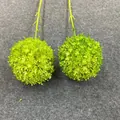 Close-up of artificial green allium flower balls for wedding decor on grey carpet - Allium Ball Style / 100cm / Green Plant 17 (Bright Green)