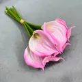 Eleganter pinkfarbener EVA-Calla-Lilienstrauß für die Hochzeitsbraut-Blumendekoration - 9-teiliges Set / Rosa