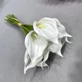 Eleganter künstlicher weißer Calla-Lilien-Strauß aus weichem EVA für Hochzeit und Heimdeko - 9-teiliges Set / Reinweiß