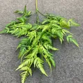 Close-up view of the realistic texture and green gradient of artificial fern leaves - Grass Leaf Style / 100cm / Green Plant 20 (Gradient Spray)