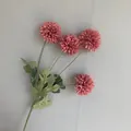 Macro view of artificial 4-head ball chrysanthemum with realistic pink textured petals - 10 Piece Set / Dusty Pink