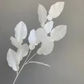 Elegant large white artificial pomelo leaf branch for wedding and event decor. - White