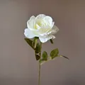 Elegante einzelne weiße künstliche Seidenrose für die Dekoration von Heim und Hochzeit - Weiß