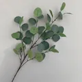 Realistic artificial eucalyptus branch with green leaves for wedding and home decor - 35 Leaves / Grey Green