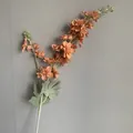 Elegante rama de delphinium flocado en naranja vintage para decoraciones de boda - Juego de 10 Piezas / Marrón
