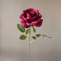 Naturgetreue tiefburgunderrote künstliche Rose Einzelstiel für elegante Hochzeitsdekoration - Burgunderrot