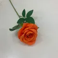 Lebensechte orangefarbene künstliche Rose am Stiel für Hochzeitsstrauß und Deko - Orange