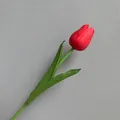 Elegant single artificial red PU mini tulip flower for home and wedding table decoration. - Red