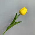 Lifelike single yellow PU artificial tulip flower stem for home and wedding decoration - Yellow