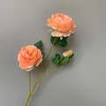 Künstlicher 3-Kopf Pfingstrosenzweig in Orange für Hochzeit und Heimdekoration Design - Dunkles Champagner