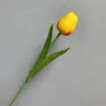 Lifelike yellow PU tulip stem with realistic touch for home and wedding floral decoration - Orange