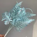 Artificial fern leaf branch with light blue and white gradient for decoration - Teal Blue