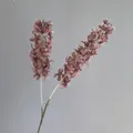 Detail view of 2-pronged artificial hyacinth flower in dusty pink for wedding decor - Brown